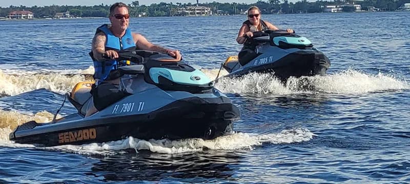 Jet ski riding the Caloosahatchee River near Fort Myers, Florida