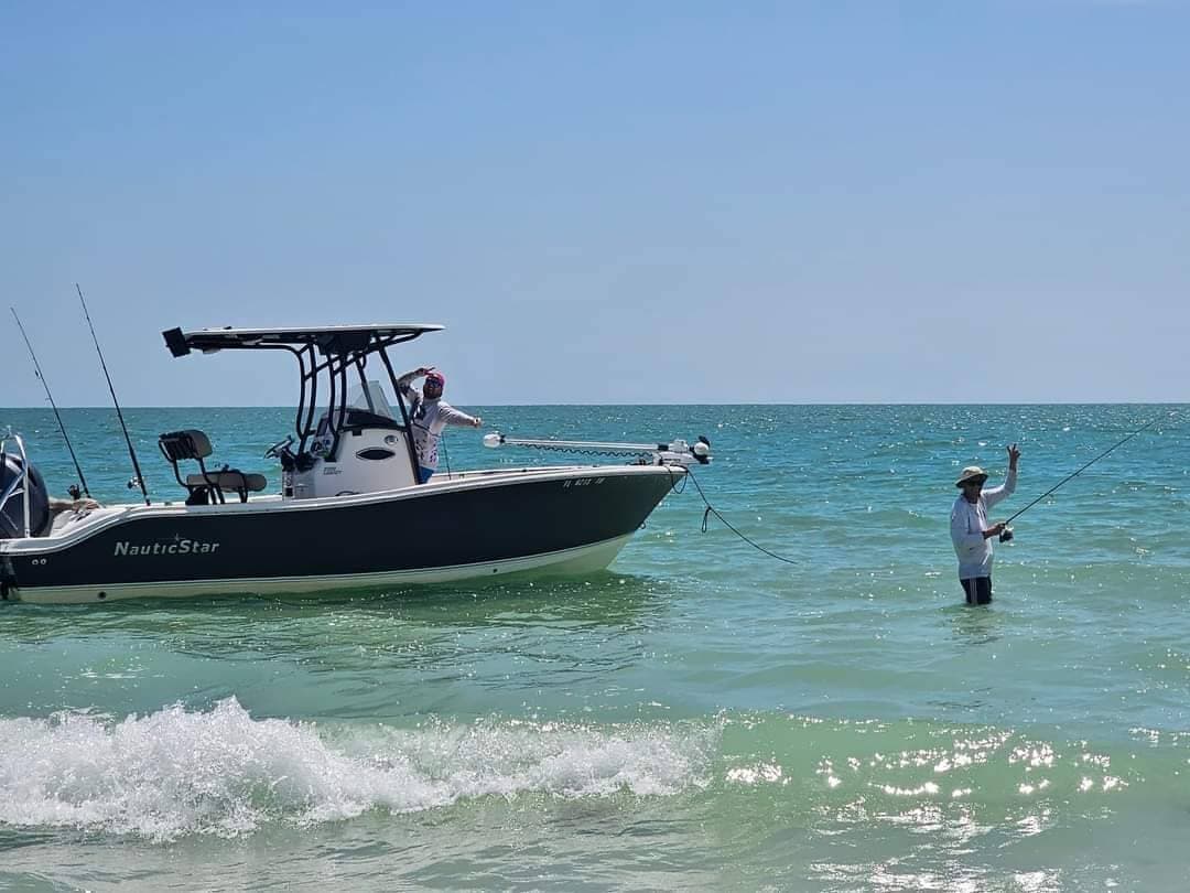 Center-console fishing boat underway in Southwest Florida
