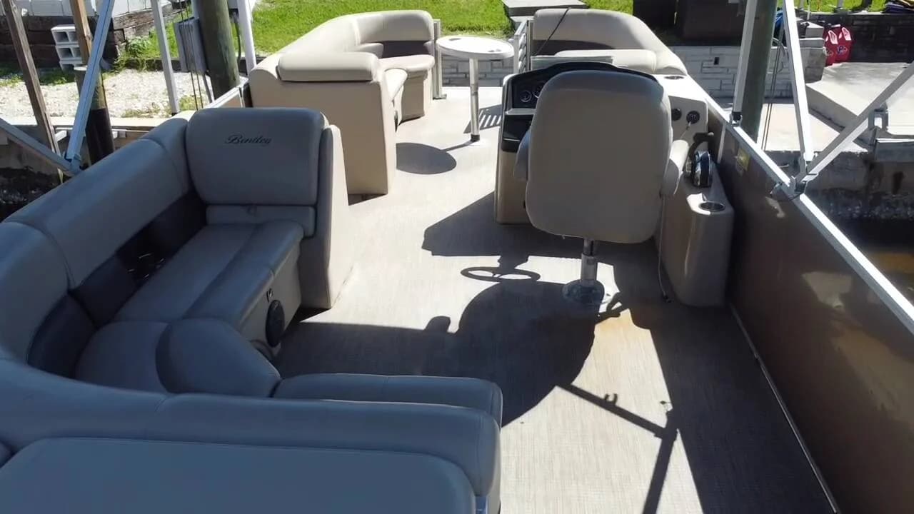 Group celebrating together on a pontoon boat